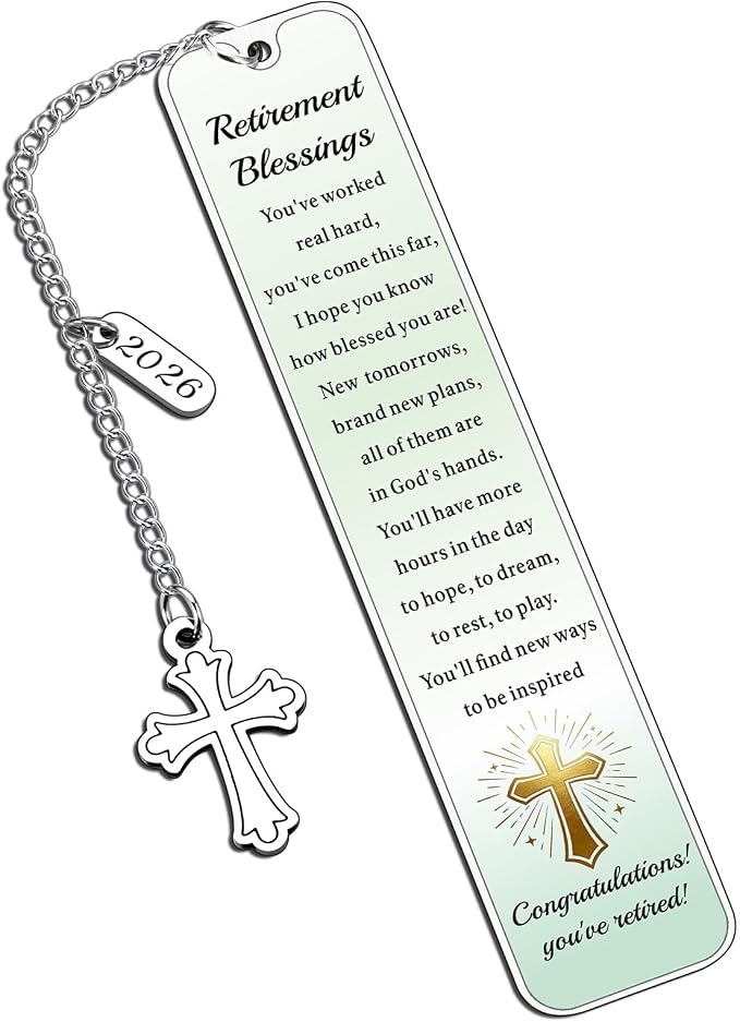 Christian Retirement Gift for Woman Man 2026 Happy Retirement Gifts for Women Men Friends Retirement Blessings Bookmarks for Teacher Pastor Nurse Farewell Going Away Gift for Coworker