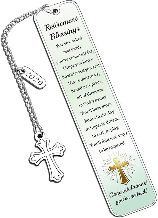 Christian Retirement Gift for Woman Man 2026 Happy Retirement Gifts for Women Men Friends Retirement Blessings Bookmarks for Teacher Pastor Nurse Farewell Going Away Gift for Coworker