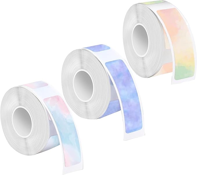 D30 Label Tape D30 Labels Compatible with Phomemo D30 Label Maker, 12x40mm, Nebula/Galaxy Series Adhesive Labeling Tape Print Paper, 3 Rolls/540 PCS