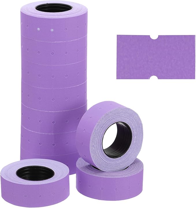 PATIKIL Pricing Labels, 10 Rolls 8000 Price Price Gun Labels Self-Adhesive Rectangular Puzzle Shape Marker Tag Stickers for Date Gun, Purple