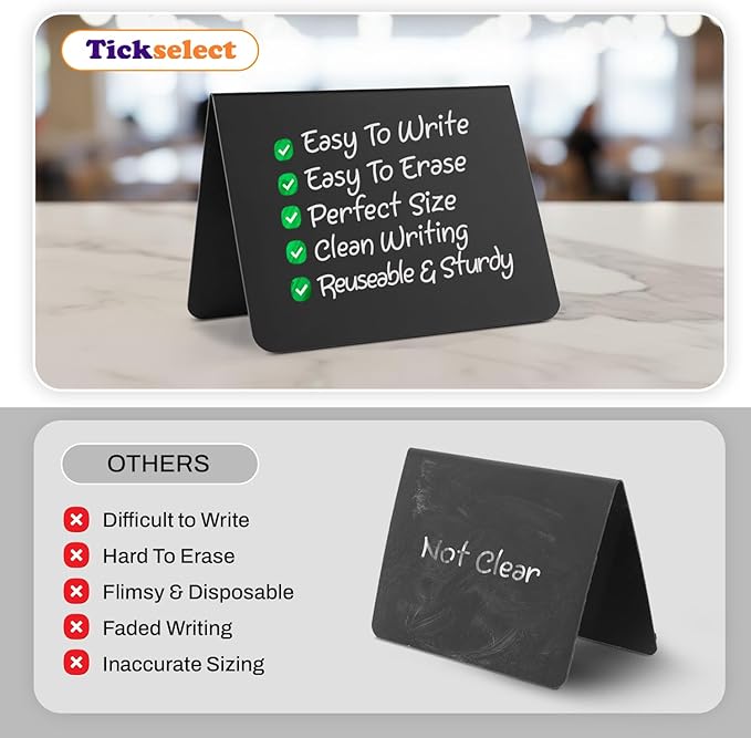 20 Pack Mini Chalkboard Signs for Food, 4”x3” Small Reusable Chalk Board Signs w/Spray Bottle, Food Labels for Party Buffet, Table Signs for Wedding, Name Tags & Bakery w/12 Markers & 2 Wiping Cloths