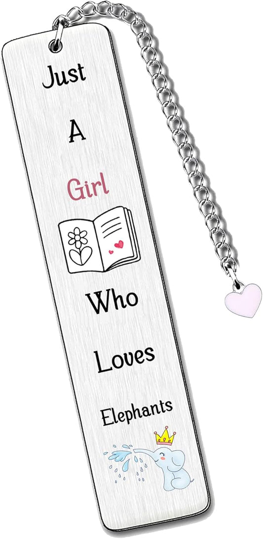 Elephant Bookmarks Cute Bestie Women Teens Distance Accompany Just a Girl who Loves Elephants Daughter Sister Niece Friend Accessory Personalised Birthday Wife Valentines Day Elephant Christmas Gifts