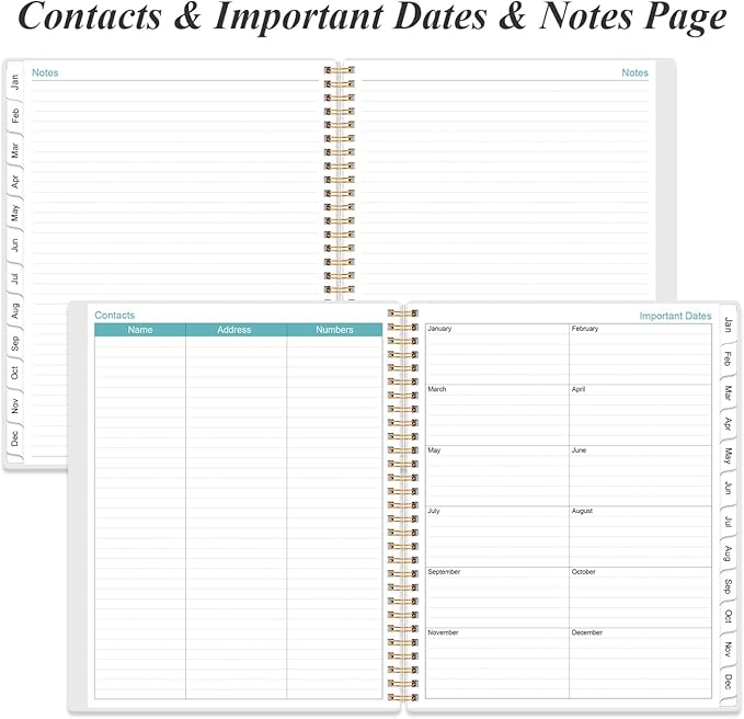 2026 Planner - Planner 2026 from January 2026 to December 2026 with 12 Monthly Tabs, Flexible Cover, Inner Pocket, 8.5" x 11", Pink