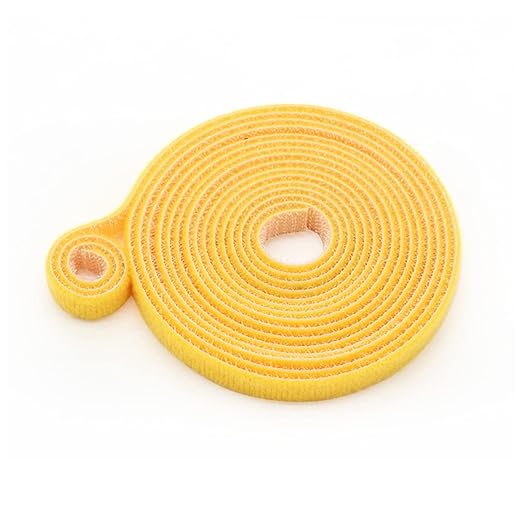 5 Meters Self Adhesive Fastener Tape Polyester PP Straps Hooks Loops Reusable Cable Wire Tie Magic Tape DIY Accessories(Yellow 10mm)
