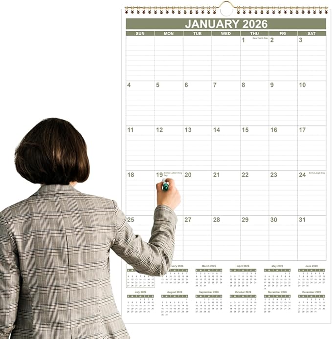 2026 Wall Calendar - Large Calendar 2026-2027 from January 2026 - June 2027, 18 Months Calendar/Planner with Thick Paper, 20" x 30", Vertical, Cyan