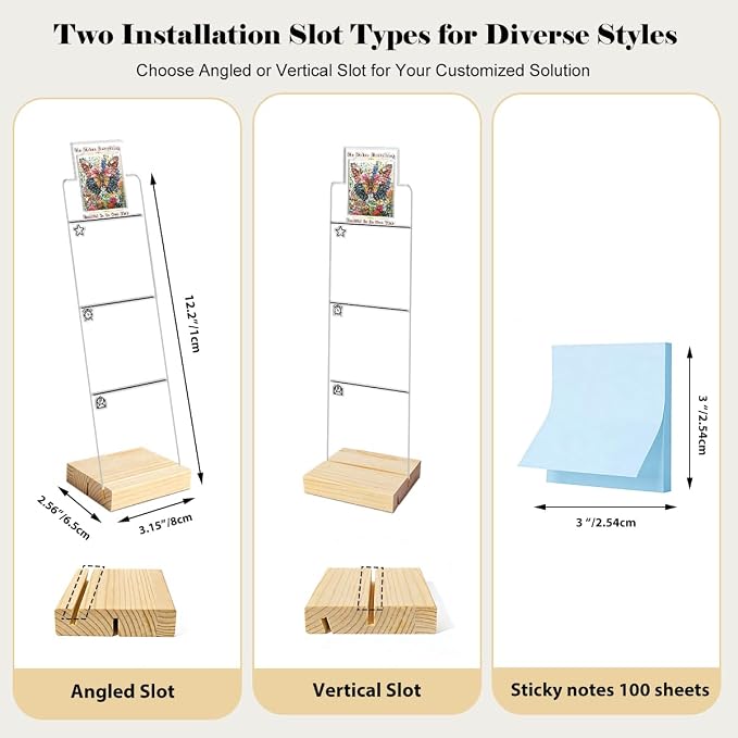 Monitor Memo Board Computer Monitor Memo Board Sticky Note Organizer Christian Gifts Acrylic Desk Accessories Removable Wooden Base Set Sticky Notes 100 Sheets 11.8×3.1 inches