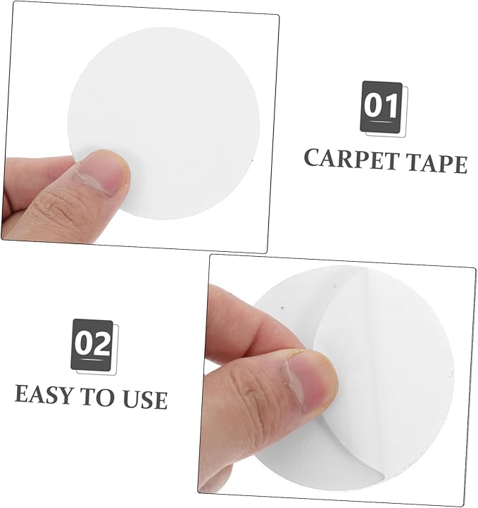 PRETYZOOM 20pairs Nylon Polyester Stickers Adhesive Fasteners White Dots Round Hook and Loop Tape for Tablecloth Carpet Bed
