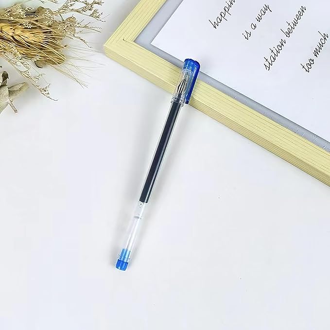 Gel Pens, 0.38mm Ink Pens Smooth Writing Pens, Quick Dry Ink Pens, Set of 10 (Blue)