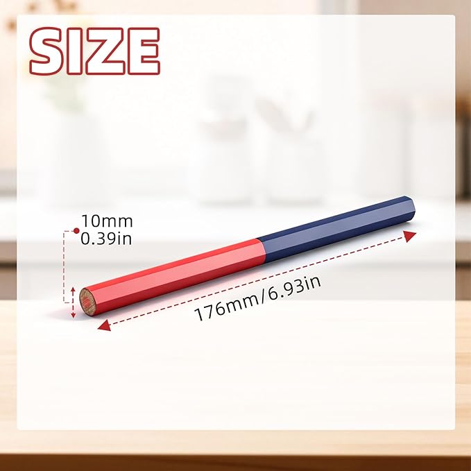 Flylin Carpenter Pencils, 20-Pack Dual-Ended Red and Blue Erasable Colored Pencil Set, Giant HB Marking Pencils for Wood and Construction