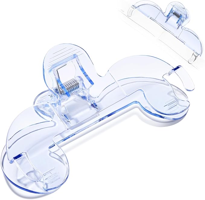 Transparent Book Page Holder for Reading, Large Book Clips to Hold Book Open, Music Book Page Holder Clip, Book Opener Holder for Teaching, Cooking (Light Blue)