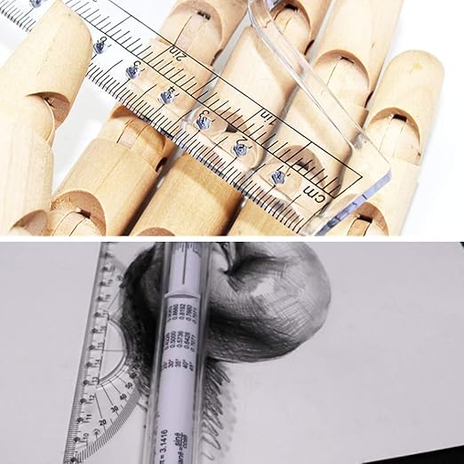 12 Inch Slide Ruler for Mathematics - 2 Pack Multifunctional Drawing & Rolling Ruler, Balancing Scale for Students, Artists, Architects, Engineers
