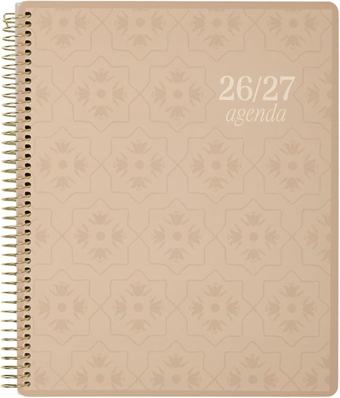 GO BIG Large-Print Planner April 2026–June 2027, 15-Month Twin-Loop-Bound Agenda Planner, Big Size, 8.5" x 11", Easy-to-Read Large Dashboard Layout, Neutral Tile Cover