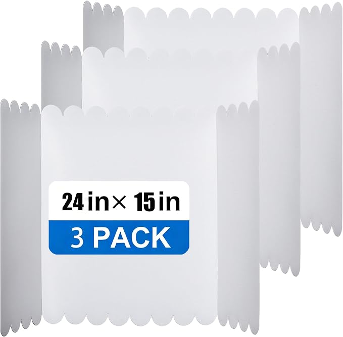 3 Pack Trifold Display Board (24"x15"), White Corrugated Poster Board for School Projects, Science Fairs, Presentations