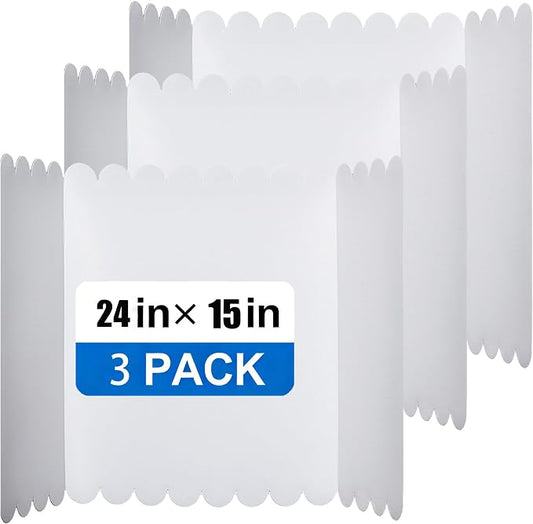 3 Pack Trifold Display Board (24"x15"), White Corrugated Poster Board for School Projects, Science Fairs, Presentations