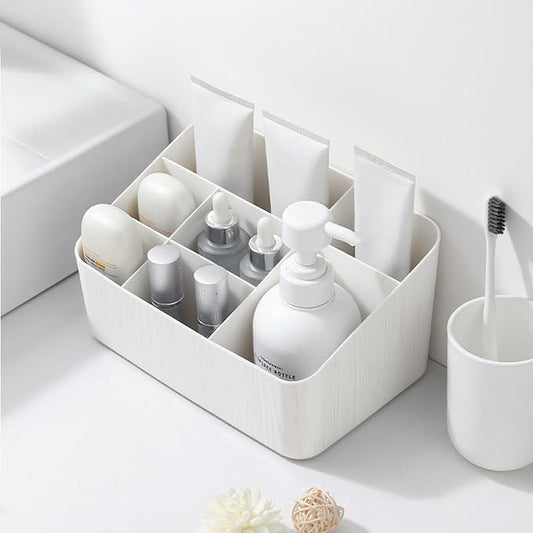 Desk Organizer with 7 Compartments Nightstand Organizer & Bedside Organizer for Dorm, Office Desk, Pen, Pencil, Remote Control Holder, Skincare & Stationary