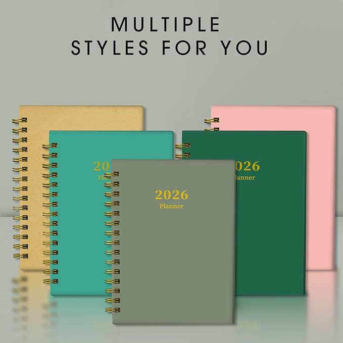 Ymumuda Academic Planner 2026, Daily Weekly and Monthly Calendar Planner (Jan. 2026-Dec. 2026),8.4"×6.3", Hardcover Notebook Teacher Supplies, Premium Thick Paper, Planners for School Work Office