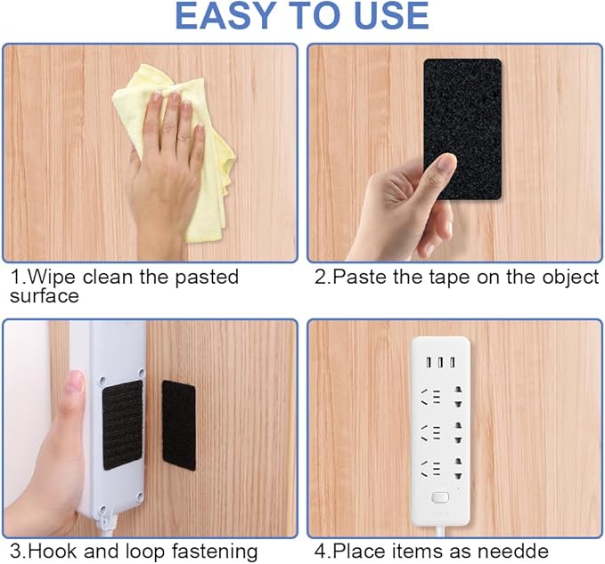 2024 Upgrade Hook and Loop Fastener Strips with Adhesive,Mounting Tape Heavy Duty Adhesion,Self Adhestive Hook and Loop Strips for Home and Office, Double Sided Adhesive Strips 16 Sets 4×2inch White