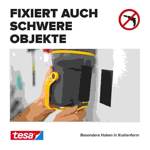 tesa® On & Off Extra Strong Adhesive Tape - Self-Adhesive Tape for Attaching Heavy Objects, Extra Strong - Black - 100 cm x 5 cm