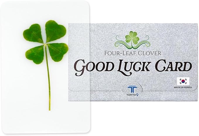 Real Four Leaf Clover Bookmark, Elegant 4 Leaf Clover Charm, Perfect Gift for Book Lovers, Preserved Four Leaf Clover in Laminated Bookmark (gray-1pack) Made in Korea