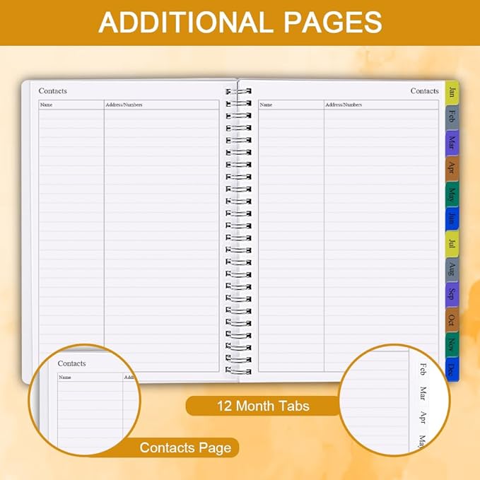 2026 Weekly & Monthly Planner - 2026 Planner from January 2026 to December 2026, Easy to Organize Your Daily Life, Medium 6.5" x 8.5", Gold Leaf