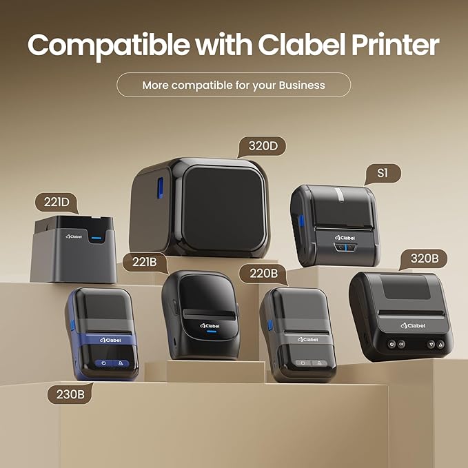 Clabel Round Kraft-Print Labels - 1 Roll x 1.89'' (48x48mm) Patterned with Border (2 Designs), Thermal Glossy, Home/School/Office for CLABEL 221B/220B/230B Label Maker, 145PCS/Roll