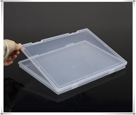 Co-link Portable A4 File Box Transparent Plastic Box Office Supplies Holder Document Paper Organizers Case PP Storage Collections Container Magazine Organizers Box Case 2pcs (11.8 x 8.3 x 0.8inch)