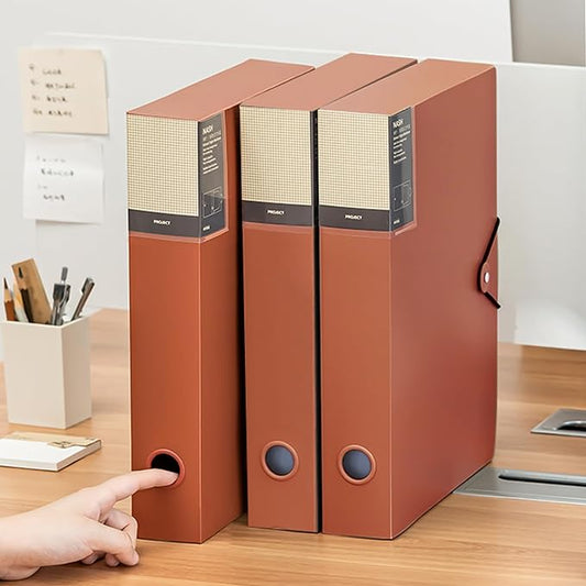 A4 Storage File Boxes Plastic Archives Cases with Lid, File Folder Organizer Document Filing Box for office,home,school (1, 58mm width)