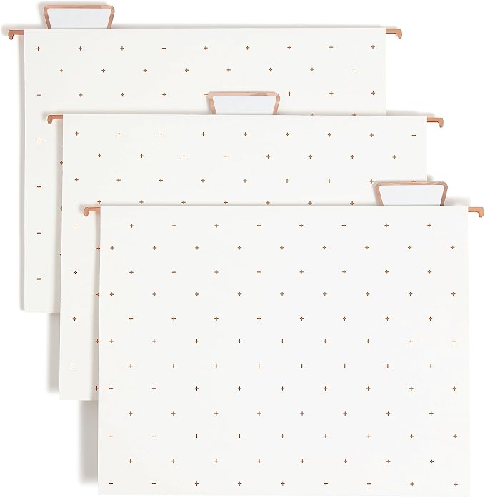 U Brands Desktop Fashion Filing Set, Desktop Organizer, Rose Gold Wire Metal, 10 Piece Office Gift Set (2104U00-01)