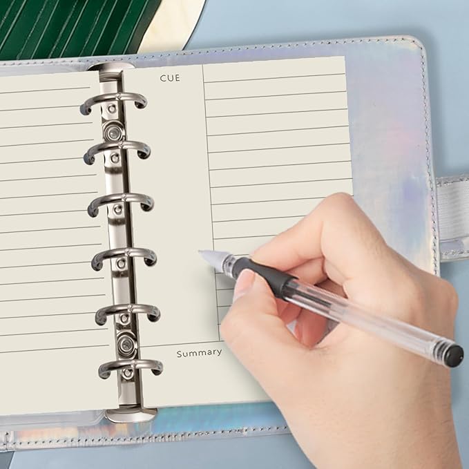 A7 Cornell Design Planner Refill 6 Holes Notebook Binder Refills, A7 College Rule Note Linned Planner Inserts for Filofax 100gsm Paper Pocket Size, 4.84 x 3.23'', Harphia