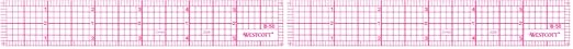 Westcott 8ths 6-Inch Beveled Transparent Ruler (B-50), Clear (Pack of 2)