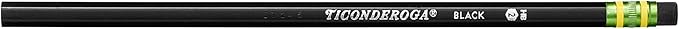 Ticonderoga Pencils, 2 HB Soft, Black | Wood-Cased | Unsharpened | 24 Count Total