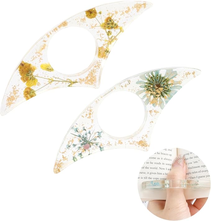 2PCS Book Page Holder,Dried Flower Resin Page Holders for Reading,Thumb Book Page Holder,Page Holder,Gifts for Book Lovers,Book Accessories Book Lover,Book Page Holders for Reading,Gifts for Readers