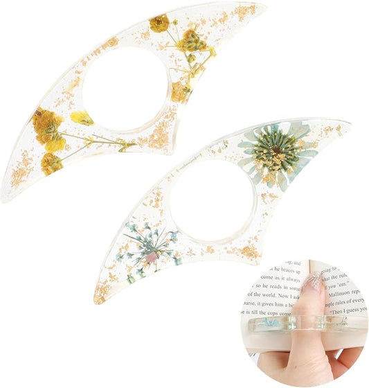 2PCS Book Page Holder,Dried Flower Resin Page Holders for Reading,Thumb Book Page Holder,Page Holder,Gifts for Book Lovers,Book Accessories Book Lover,Book Page Holders for Reading,Gifts for Readers