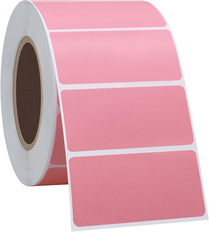 Hybsk 2.25x1.25 inch Color Direct Thermal Labels for Shipping, Barcodes, Address, Compatible with Rollo Label Printer & Zebra Desktop Printers (2.25"x1.25",Pink)