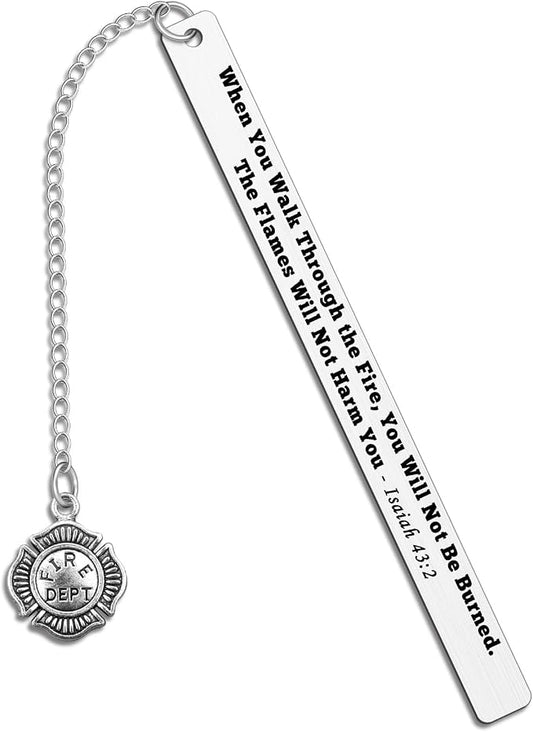 Firefighter Gifts for Men Firefighter Prayer Bookmark Fire Fighter Accessories for Husband Wife Graduation Gifts Idea for Son Daughter from Mom Dad Fireman Christmas Birthday Presents