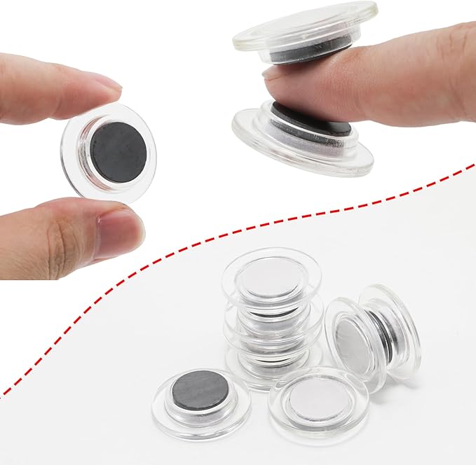 48 Pcs White Round Magnets for Whiteboard,Round Small Magnets for School,Office,Home (1.2 Inch)