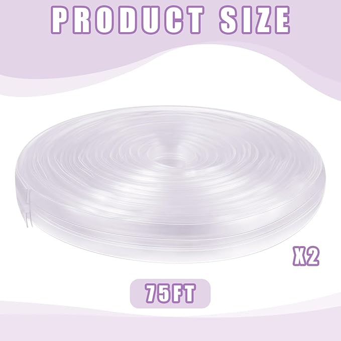 Frienda 2 Set 75 Feet Foldable Plastic Track for Flexible Plastic Letters Soft Letter Board Track for Letters Poster (Clear)