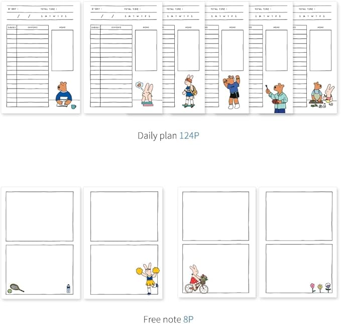 Monolike Happy and Lucky 4 Month Study Planner, Jenga - Academic Planner, Weekly & Monthly Planner, Study plan