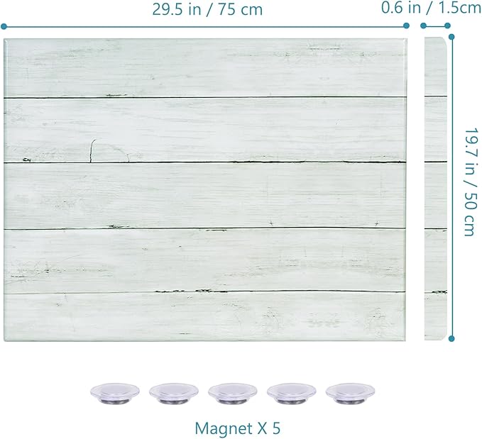 Wooden Planks Print Magnetic Surface Dry Erase Board, 30 x 20 inches Decorative White Board for Wall with Design, Frameless Dry Erase Board for Wall（Plank,5075,1pc）
