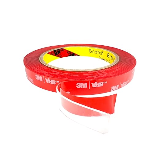4910 VHB, Heavy Duty Double-Sided Mounting Tape, Strong & Permanent, Ideal for Indoor and Outdoor Use, Perfect for DIY Crafts, LED Lights, Car Windows, Home & Office Wall Decor, 0.5in x 15ft