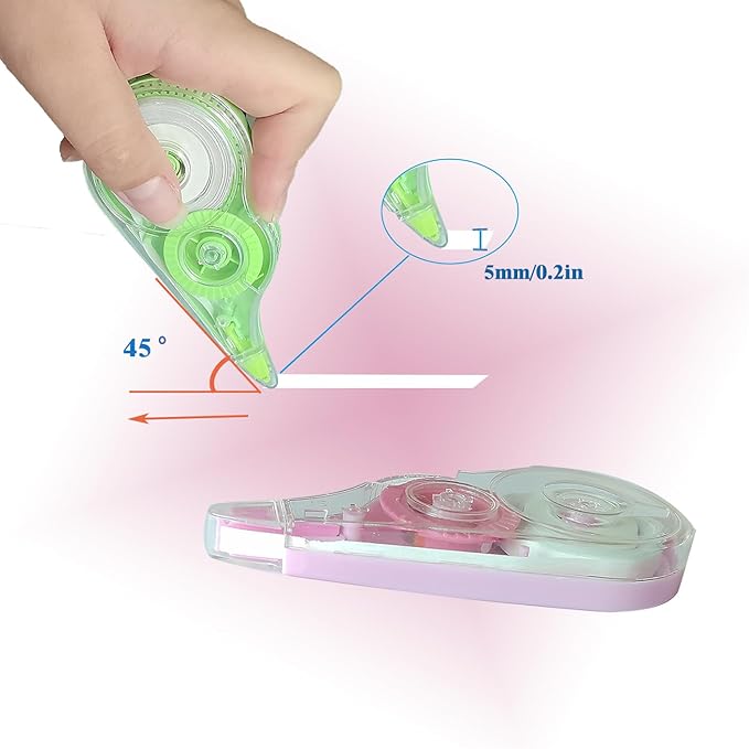 White Out Correction Tape with Dispenser,12-Count Pack,39.4ft, Easy Use Roller Applicator, Instant Dry, Fast, Clean and Tear-Resistant Tape ,Smooth Precise Corrections Tape for School,Office and Home