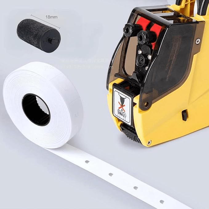 MX-6600 Price Labels | 2 Line White Blank Price and Date Gun Labels with 3 Ink Rolls | 30 Rolls / 15000 Labels Fits MX-6600,MX-6602, YH-689 Guns (Without Gun)