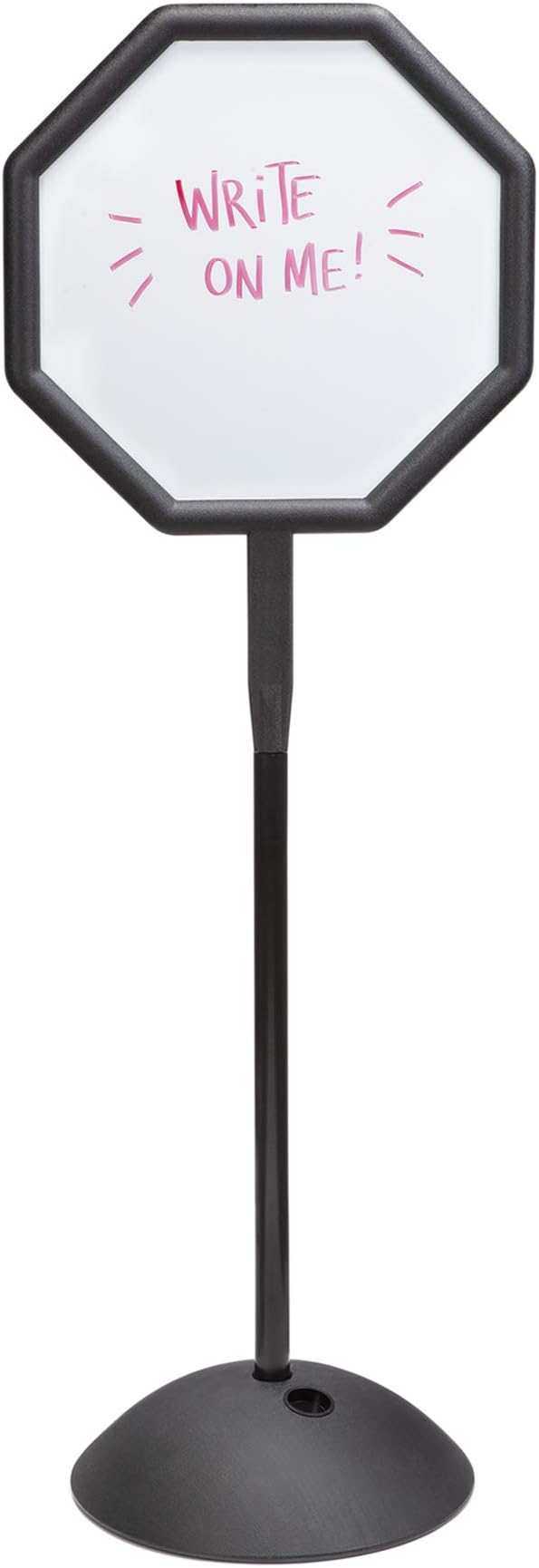 Safco Write Way Dry Erase Board Octagon Shape Sign, Dual-Sided and Magnetic for Indoor and Outdoor Use, 65"in Height, Black