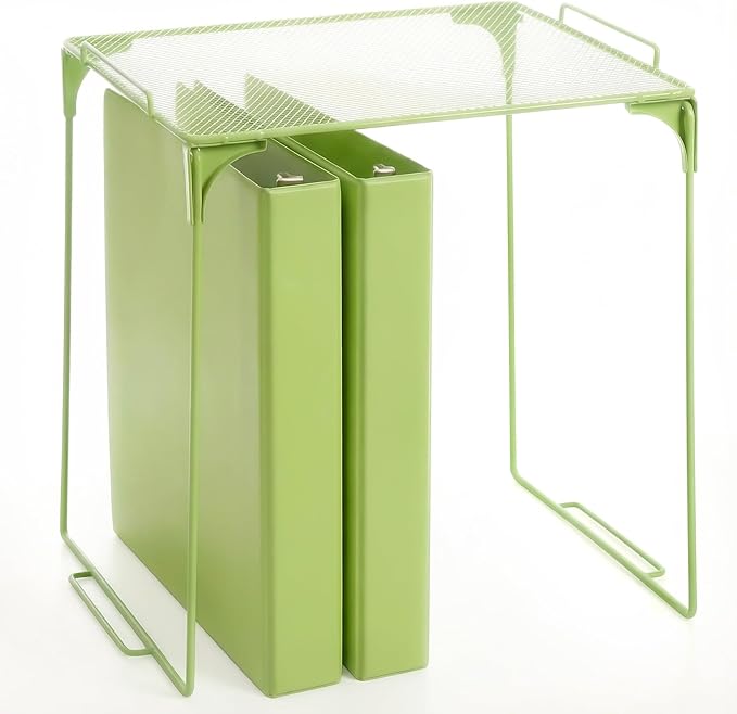 Colarr Light Green Locker Organizer Shelf Locker Accessories for Girls Stackable Storage Organization Shelf Area Saver Fits Standard Size for School Office Kitchen and Home