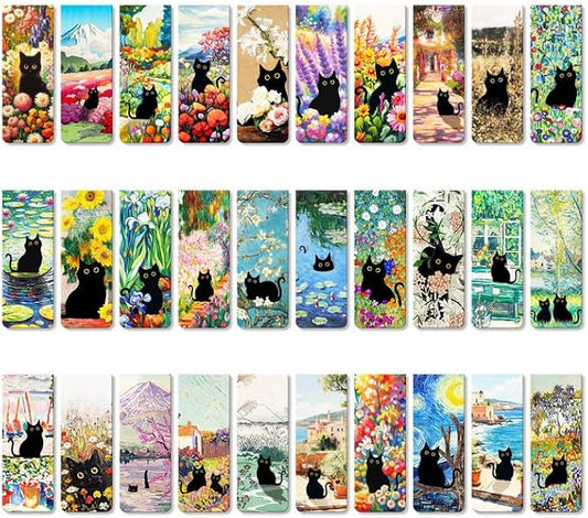 30 Pieces Bookmark, Magnetic Bookmarks for Women, Men, Book Lovers, Bookmarks Bulk for Students Teachers Reading, Cute Cat Bookmark