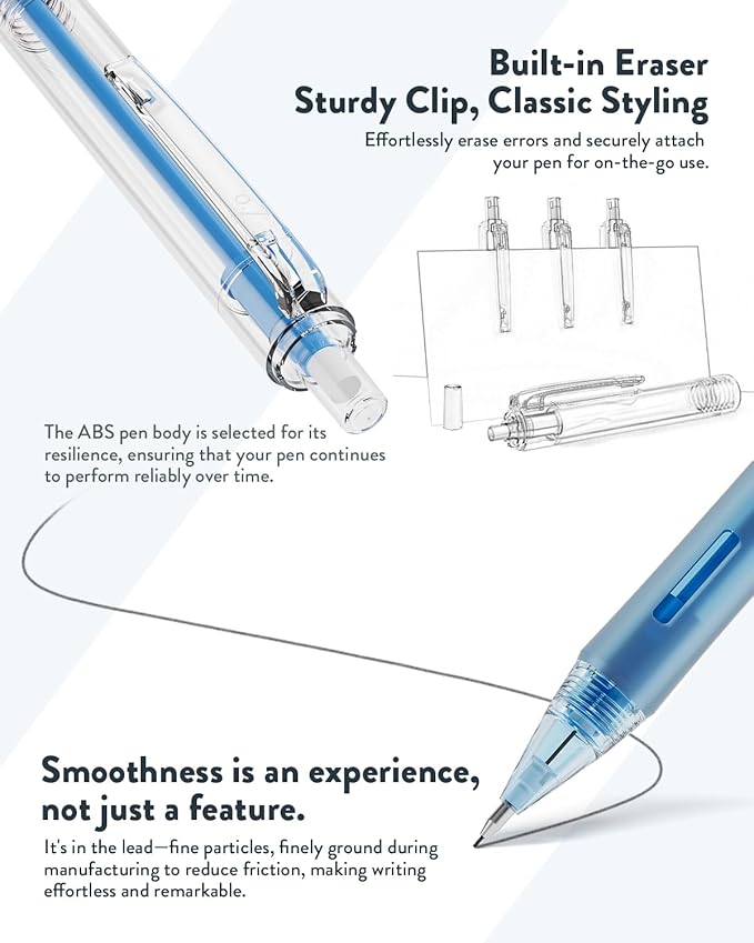 Four Candies Mechanical Pencil Set with Case, 3PCS Aesthetic Mechanical Pencils 0.7mm with 360PCS HB Lead Refills, 12PCS Erasers, Cute Mechanical Pencils for Writing, Drawing and Sketching