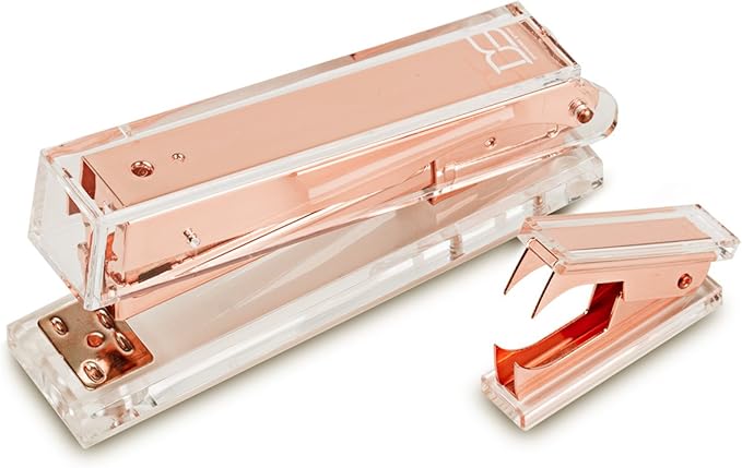 DS DRAYMOND STORY Rose Gold Desk Set Stapler Bundle 1 Stapler 1 Staple Remover with Gift Box - Housewarming Gifts New Apartment