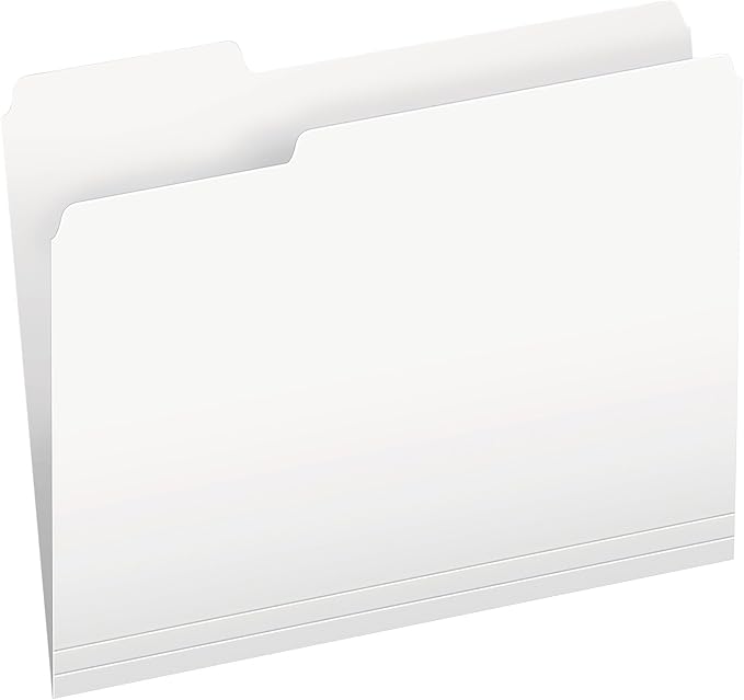 Pendaflex Two-Tone Color File Folders, Letter Size, White, 1/3 Cut, 100 per box (152 1/3 WHI)