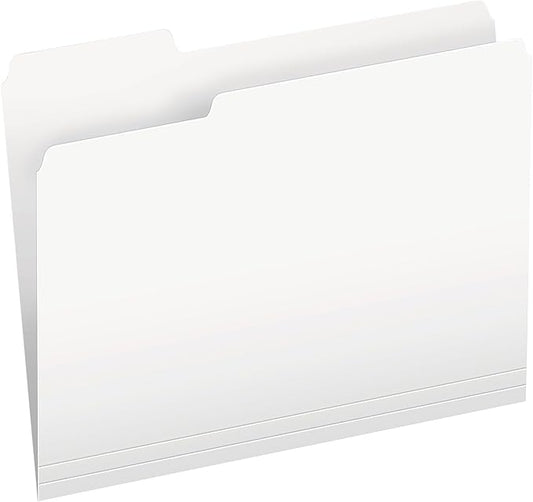 Pendaflex Two-Tone Color File Folders, Letter Size, White, 1/3 Cut, 100 per box (152 1/3 WHI)