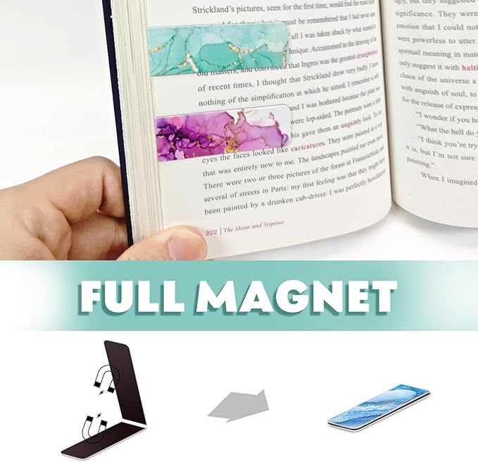 30 Pieces Bookmark, Magnetic Bookmarks for Book Lovers Women Men, Bookmarks Bulk for Reading Lovers, Magnet Bookmark Clips for Teachers Students